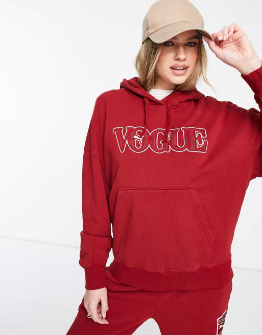 Puma x Vogue oversized hoodie with print in red | ASOS