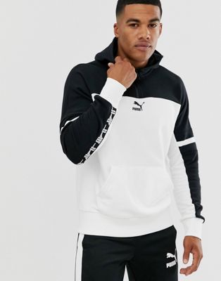 half black half white hoodie