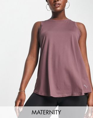 Puma Yoga Maternity Studio relaxed vest top in mauve - ASOS Price Checker