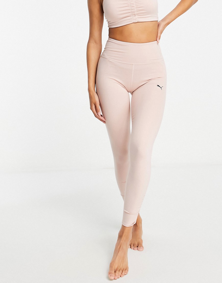puma yoga studio foundation 7/8 leggings in pink