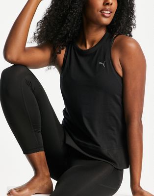 Puma Yoga Studio sleeveless open back vest in black