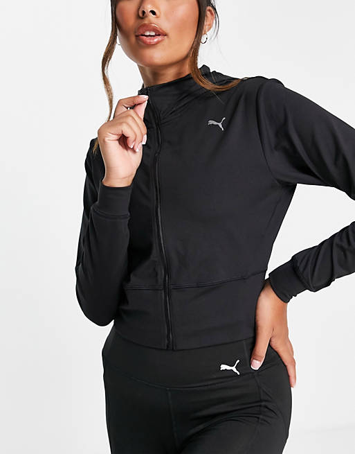 Sportswear Puma Yoga Studio yogini mesh back hoodie in black 