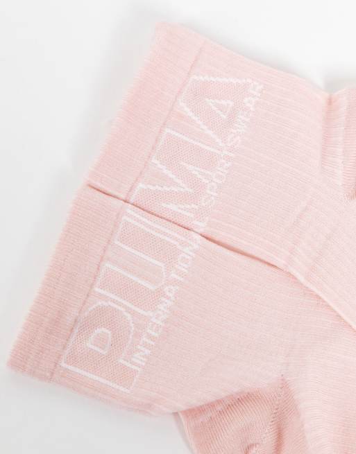 Puma – Zestaw 2 par różowych skarpetek do kostki z logo, 4 z 4
