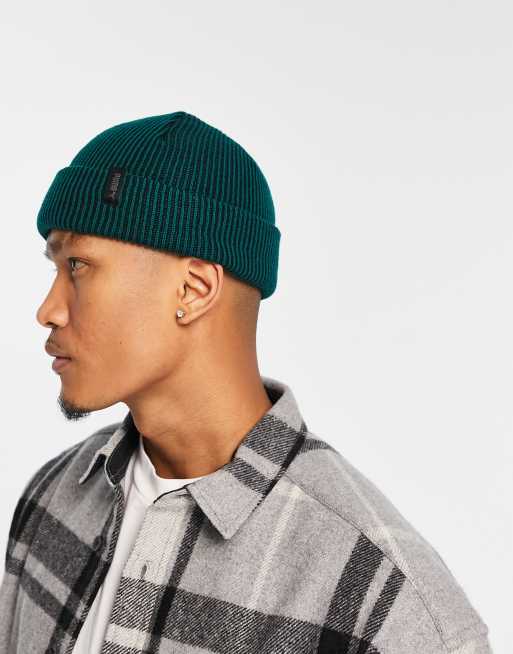 Puma – Zielona prążkowana czapka beanie z dzianiny o angielskim splocie