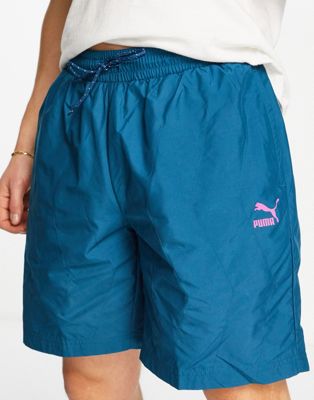  Puma zig zag woven shorts in teal blue - ASOS Price Checker