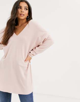 фото Пыльно-розовый oversize-топ с рукавами \"летучая мышь\" asos design