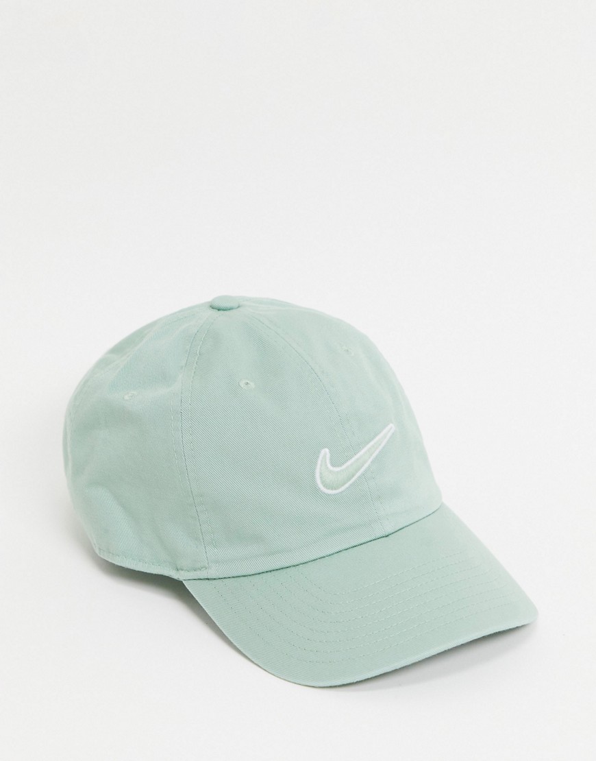 фото Пыльно-зеленая выбеленная кепка с логотипом-галочкой nike h86-зеленый цвет