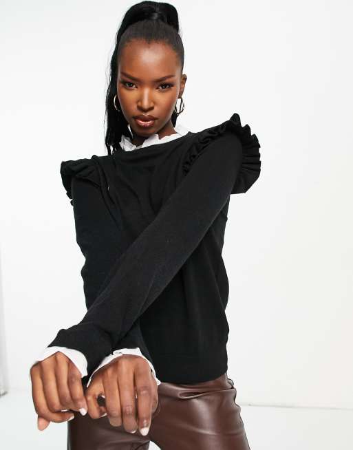 Black frill sleeve clearance jumper