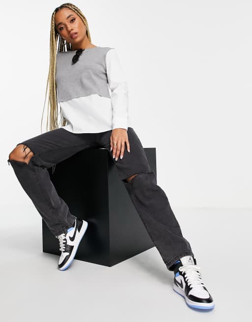 QED London – 2-in-1-Strickpullunder in Grau mit Hemdunterlage, 4 von 4