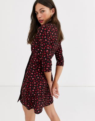 button front wrap dress