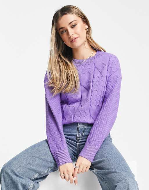 Purple on sale knit sweater