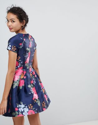 cap sleeve floral dress
