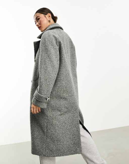 QED London - Cappotto elegante doppiopetto antracite, 3 di 4