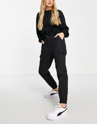 QED London cargo joggers in black