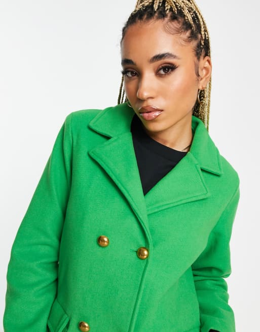 Green coat womens on sale wool