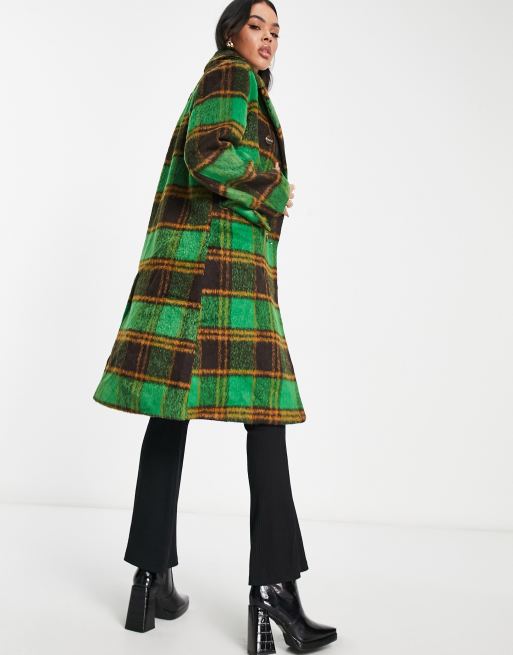 Green plaid hotsell wool coat