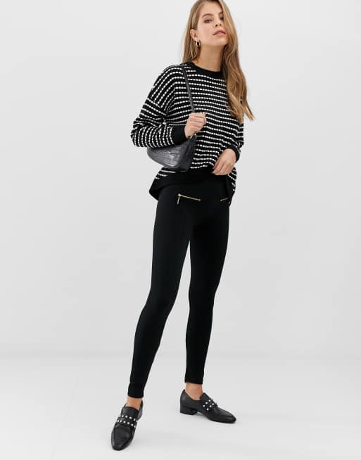 Zip Leggings in Black