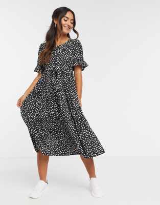 drawstring waist midi dress