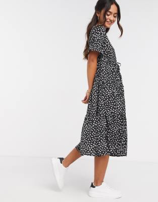 drawstring waist midi dress