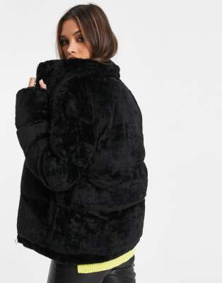 faux fur puffer jacket
