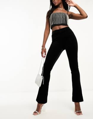 QED London flared pants in black (part of a set)