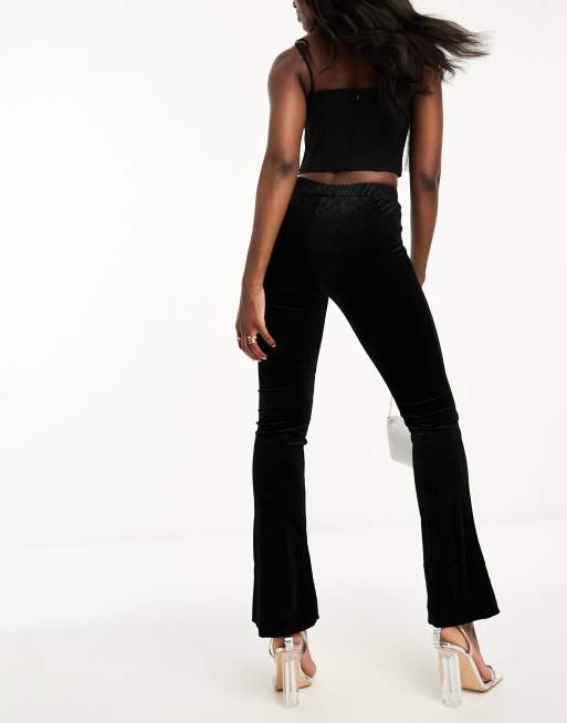 QED London flared trousers co-ord in black