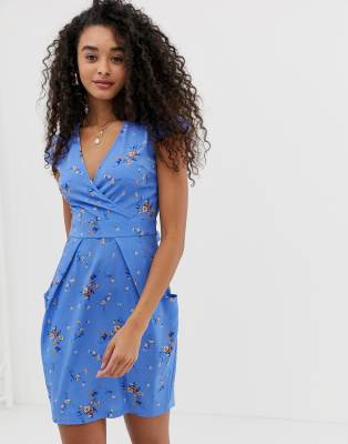 qed london blue floral dress