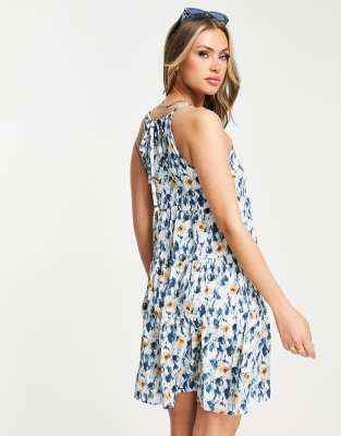 qed london blue floral dress