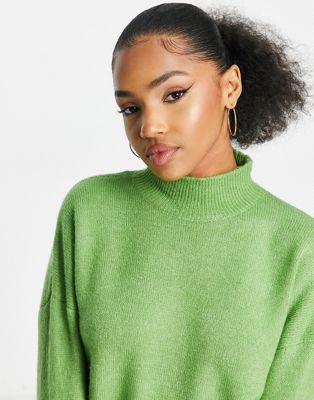 QED London high neck jumper in green