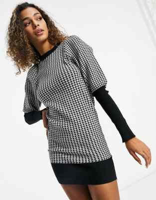 houndstooth jumper dress