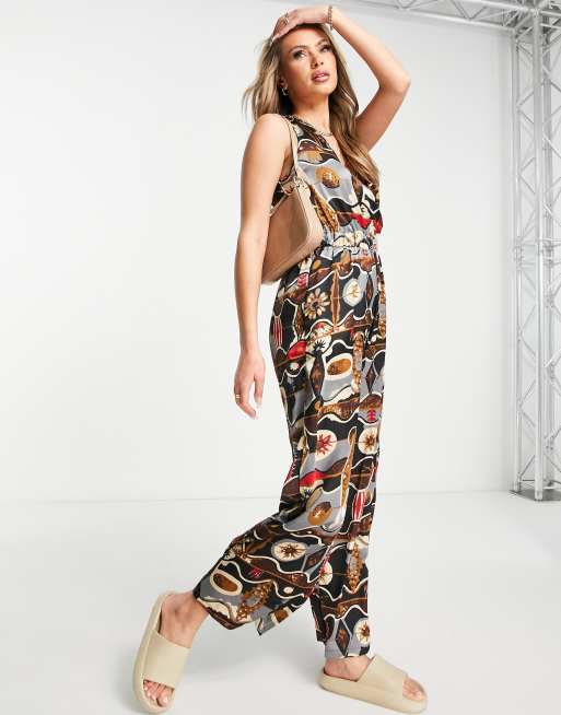 QED London - Jumpsuit met V-hals en gemixte print
