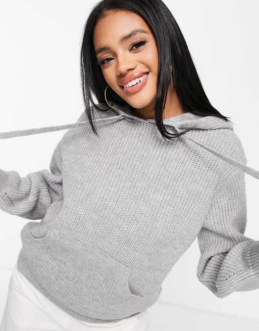 QED London knitted hoodie in grey | ASOS