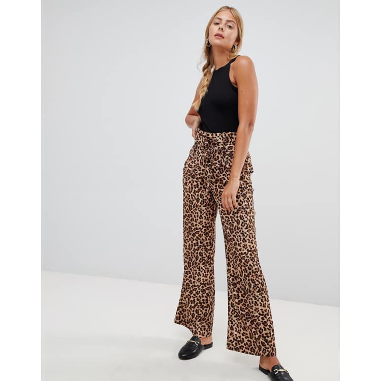 Snake print deals paperbag trousers