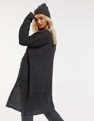 charcoal longline cardigan