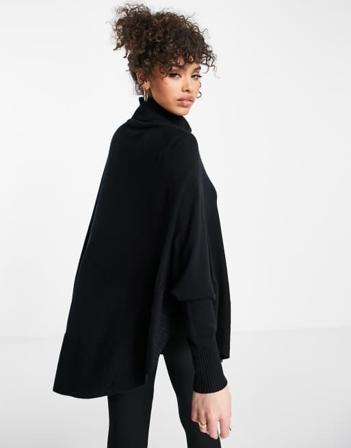 QED London - Maglione ad ali di pipistrello oversize nero, 3 di 4