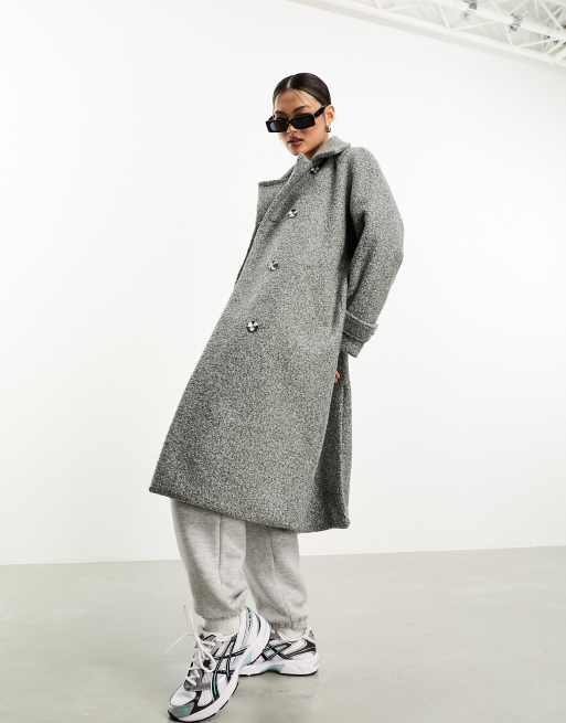 QED London - Manteau élégant à double boutonnage - Anthracite