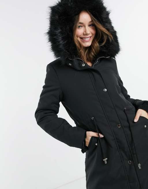 manteau parka fausse fourrure