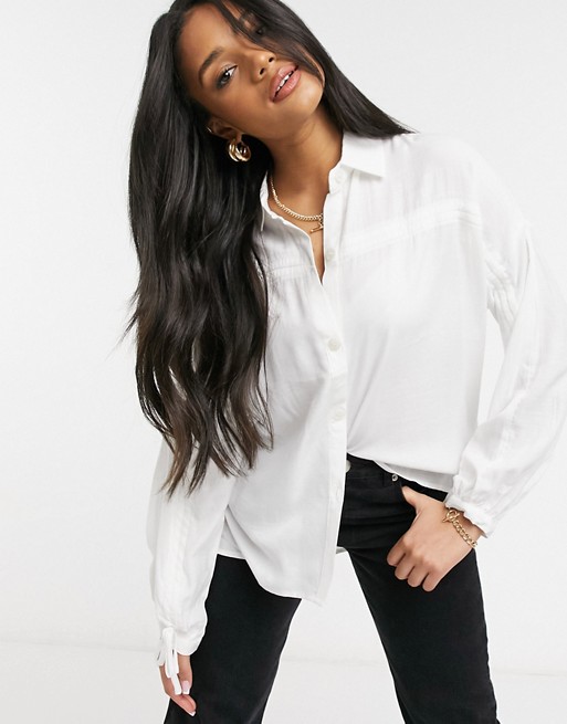 QED London oversized shirt in white