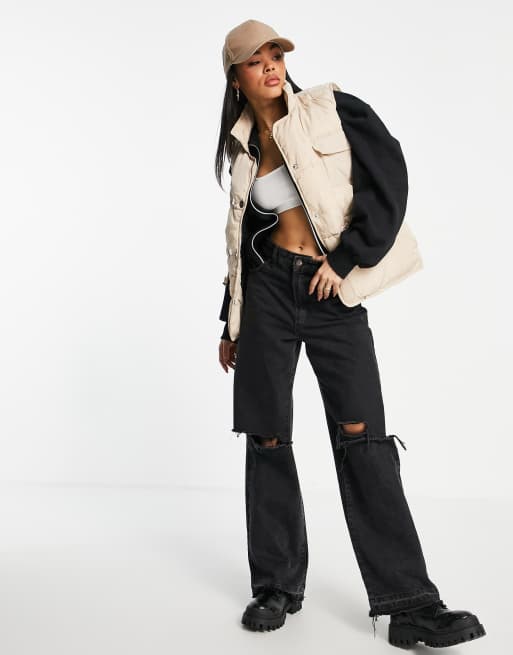 QED London padded gilet in stone, 4 of 4