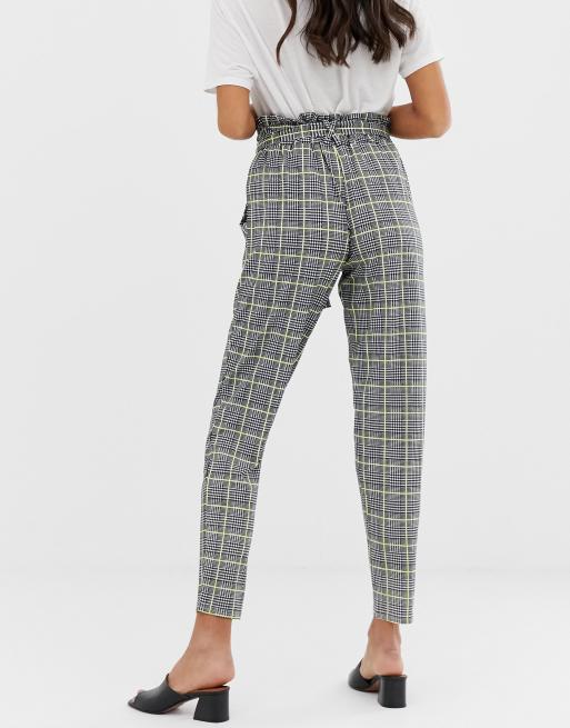 High Waisted Peg Trouser (Houndstooth)