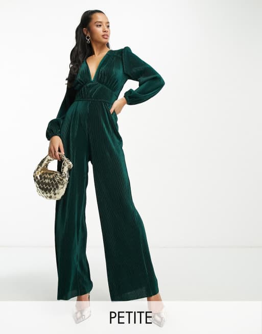 Forever Unique oversized corsage jumpsuit in hot pink