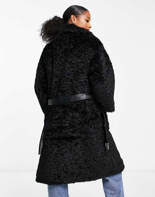 Black petite sale teddy coat