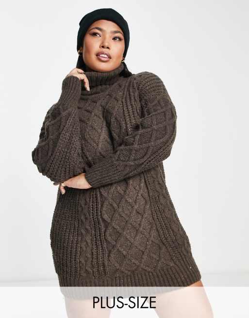 Plus size store knit sweater dress