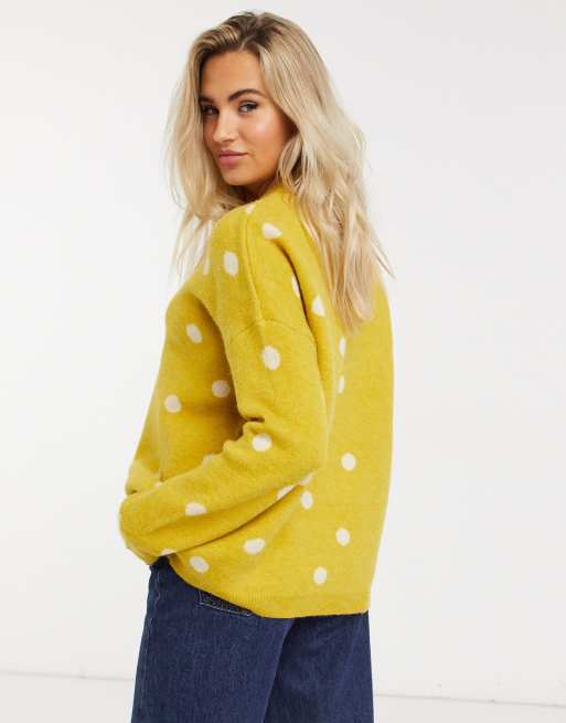 Yellow polka 2025 dot sweater