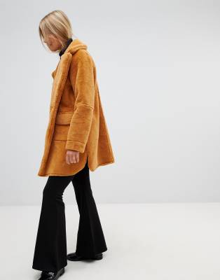 reversible faux shearling coat