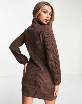 chunky cable knit jumper dress