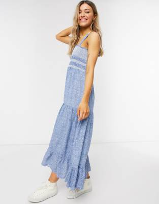blue ditsy dress