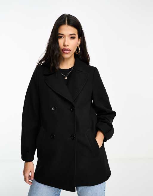 QED London short formal coat in black | ASOS