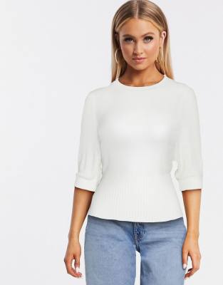 cream short sleeve jumper
