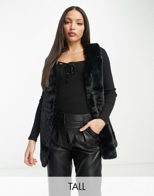 QED London Tall faux fur gilet in black - ASOS Price Checker